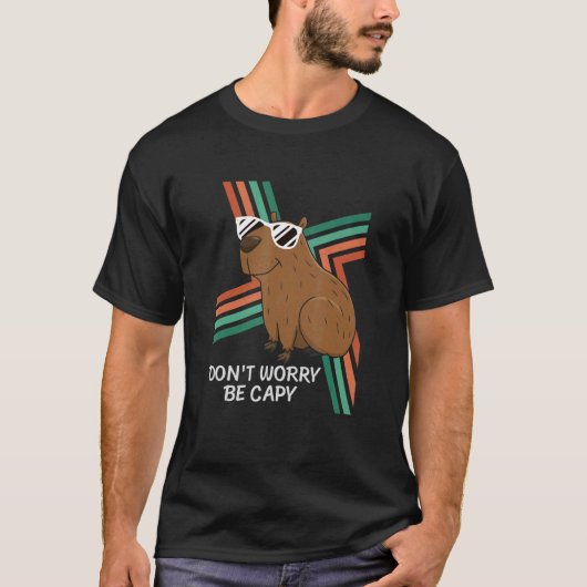 Retro Rodent Capybara kan je niet bevreesd zijn T-shirt (Voorkant)