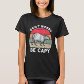 Retro Rodent Capybara kan niet bang zijn dat Capy  T-shirt (Voorkant)