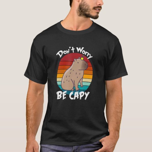Retro Rodent Capybara kan niet bang zijn dat je he T-shirt (Voorkant)