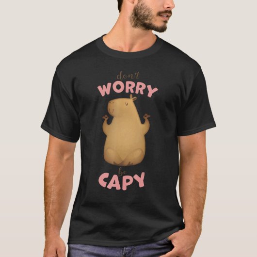 Retro Rodent Capybara kan niet bang zijn om Capy 1 T-shirt (Voorkant)