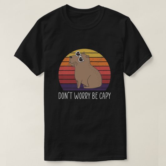 Retro Rodent Funny Capybara kan je niet bevreesd z T-shirt (Design voorkant)