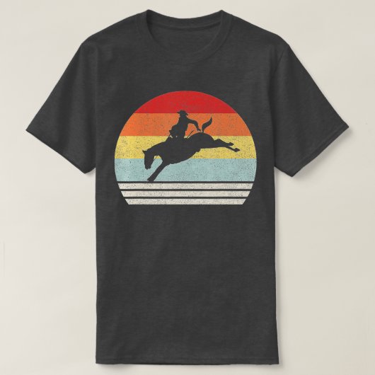 Retro Rodeo Bucking Bronc Riding Bronco Horse T-shirt (Design voorkant)