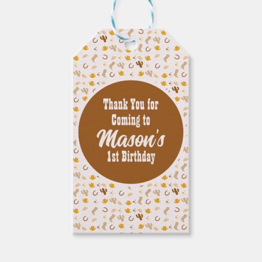 Retro Rodeo Cowgirl Cowboy Bohemian Birthday Cadeaulabel (Voorkant)