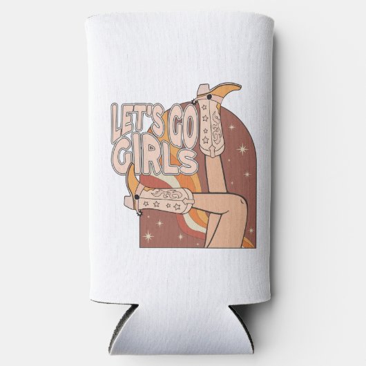 Retro Rodeo vrijgezellenfeest Seltzer Blikjeskoeler (Voorkant)