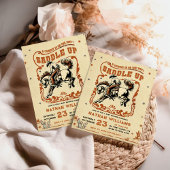 Retro Rodeo Western Cowboy Baby shower Kaart