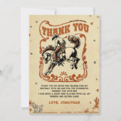 Retro Rodeo Westerne Cowboy Verjaardag Bedankkaart (Voorkant)