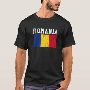 Retro  Roemenië vlag Roemeense rots T-shirt