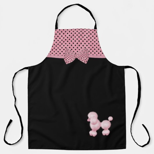 Retro rofel roze poel en pols dot schort (Voorkant)