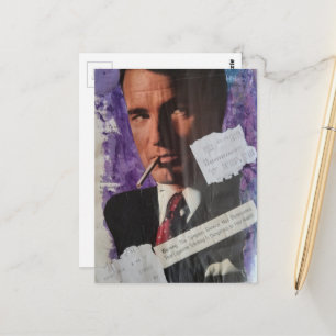 Retro rokende man uit de jaren 60 collage briefkaart