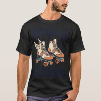 Retro Roll & Rebel Vleugelschaatsen Design T-shirt