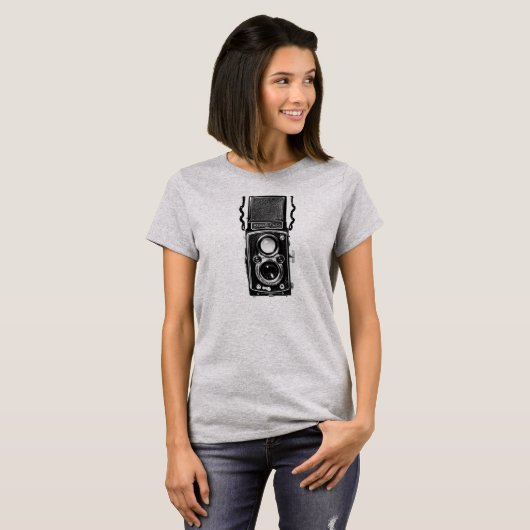  retro Rolleiflex Twin Lens Camera T-Shirt (Voorkant volledig)