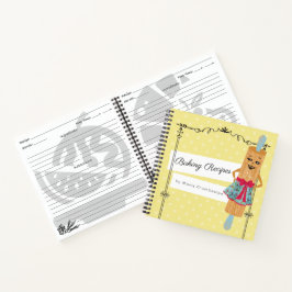 Retro rollende pin vrouw kookboek recept notitiebo notitieboek