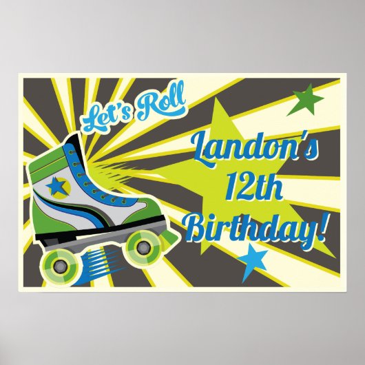 Retro Roller Derby Feest Poster (Voorkant)