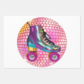 Retro Roller Disco Bal Wrapping Papier Bladen Inpakpapier Vel (Voorkant 2)