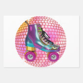Retro Roller Disco Bal Wrapping Papier Bladen Inpakpapier Vel (Voorkant)