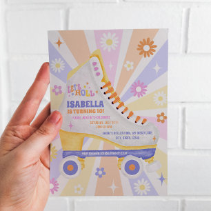 Retro Roller Disco Verjaardagsfeest Kaart