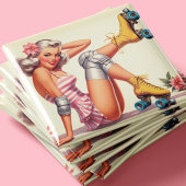 Retro Roller Meisje Pin Up Magneet