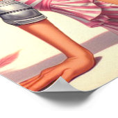 Retro Roller Meisje Pin Up Poster (Hoek)
