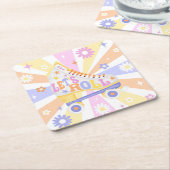 Retro Roller Rink Verjaardagsfeest Kartonnen Onderzetters (Schuin)