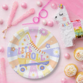 Retro Roller Rink Verjaardagsfeest Papieren Bordje (Feest)