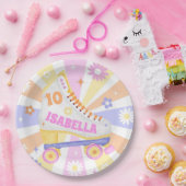 Retro Roller Rink Verjaardagsfeest Papieren Bordje (Feest)