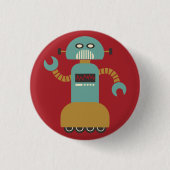 Retro Roller Robot Flair Button (Voorkant)