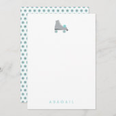 Retro Roller Schaats Custom Cadeau Blauw Notitiekaartje (Voorkant / Achterkant)