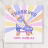 Retro Roller Schaats Dank u Bedankjes Labels (Voorkant)