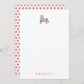 Retro Roller Schaats Gepersonaliseerd Geschenk Aan Notitiekaartje (Voorkant / Achterkant)