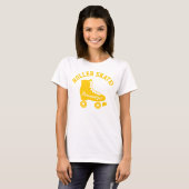 Retro Roller Schaats Grafisch geel T-shirt (Voorkant volledig)