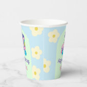 Retro Roller Schaats Happy Birthday Daisy Papieren Bekers (Rechts)