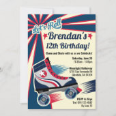 Retro Roller Schaats Party Kaart (Voorkant)