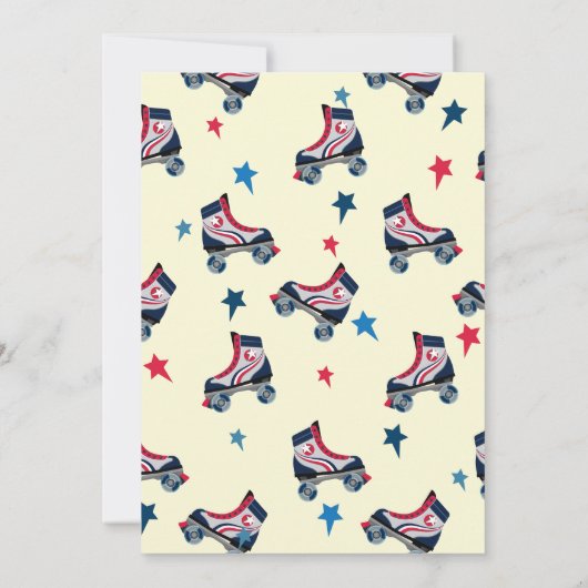 Retro Roller Schaats Party Kaart (Achterkant)