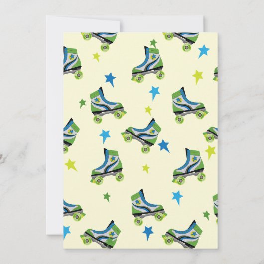 Retro Roller Schaats Party Kaart (Achterkant)