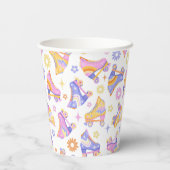 Retro Roller Schaats Party Pattern Papieren Bekers (Achterkant)