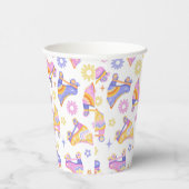 Retro Roller Schaats Party Pattern Papieren Bekers (Rechts)