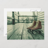 Retro  Roller Schaatsen Briefkaart (Voorkant / Achterkant)