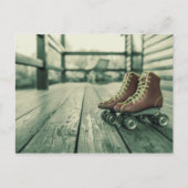 Retro Roller Schaatsen Briefkaart (Voorkant)
