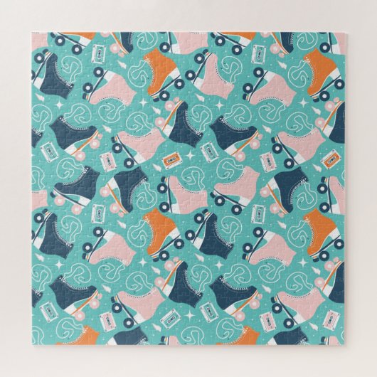 Retro Roller Schaatsen:  Cassette Legpuzzel (Horizontaal)