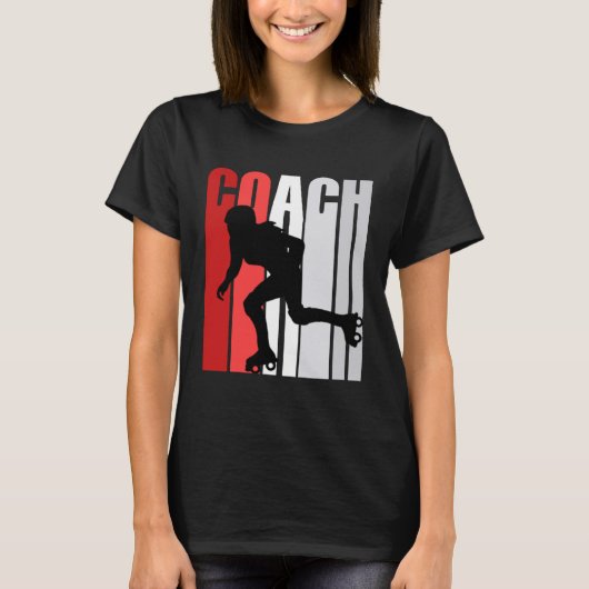 Retro Roller Schaatsen Coach Vrouwen Verjaardag Sc T-shirt (Voorkant)
