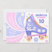 Retro Roller Schaatsen Disco Verjaardagsfeest Kaart (Voorkant)