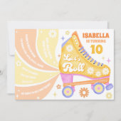 Retro Roller Schaatsen Disco Verjaardagsfeest Kaart (Voorkant)