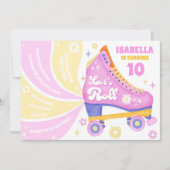 Retro Roller Schaatsen Disco Verjaardagsfeest Kaart (Voorkant)