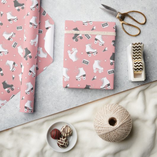 Retro Roller Schaatsen en Cassettebandjes Cadeaupapier (Crafts)