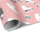 Retro Roller Schaatsen en Cassettebandjes Cadeaupapier (Rol Hoek)