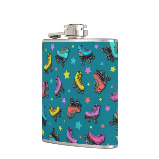 Retro Roller-Schaatsen en -sterren Heupfles (Links)