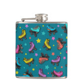 Retro Roller-Schaatsen en -sterren Heupfles (Voorkant)