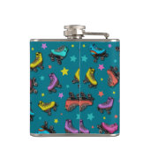 Retro Roller-Schaatsen en -sterren Heupfles (Achterkant)