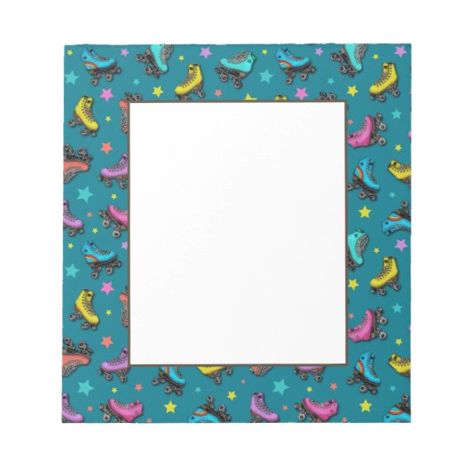 Retro Roller-Schaatsen en -sterren Notitieblok (Voorkant)