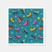 Retro Roller-Schaatsen en -sterren Servet (Voorkant)